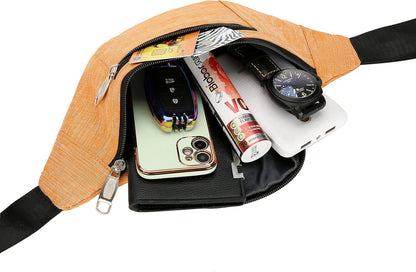 Fanny Pack for Men & Women, Fashion Waterproof Waist Packs with Adjustable Belt, Casual Bag Bum Bags for Travel Sports Running.