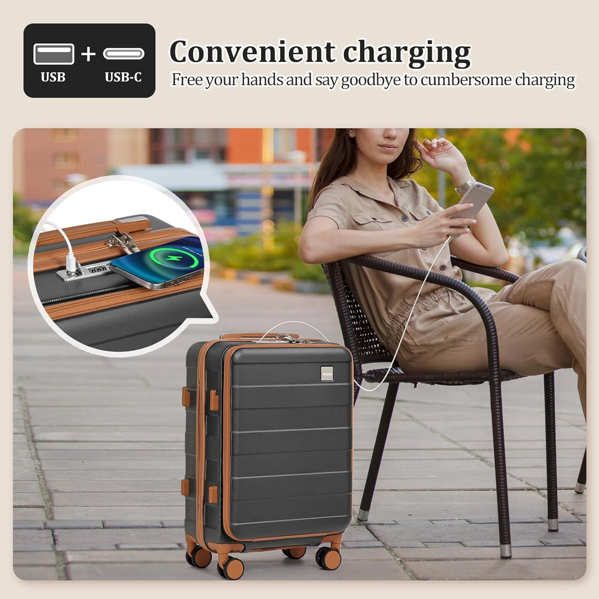 Carry on Luggage 22x14x9 Airline Approved, Hardside 20 Inch Carry-on Suitcases with Spinner Wheels, Lightweight Travel Luggage Sets with TSA Lock