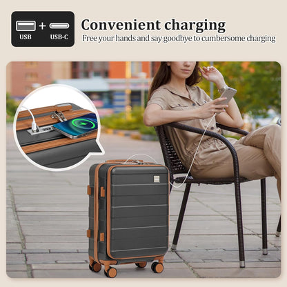 Carry on Luggage 22x14x9 Airline Approved, Hardside 20 Inch Carry-on Suitcases with Spinner Wheels, Lightweight Travel Luggage Sets with TSA Lock