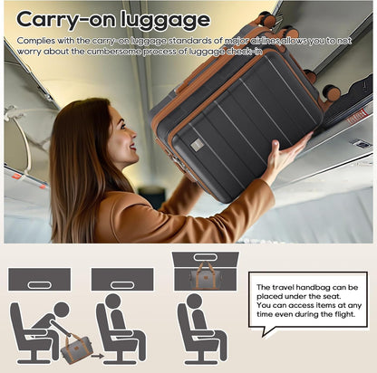 Carry on Luggage 22x14x9 Airline Approved, Hardside 20 Inch Carry-on Suitcases with Spinner Wheels, Lightweight Travel Luggage Sets with TSA Lock