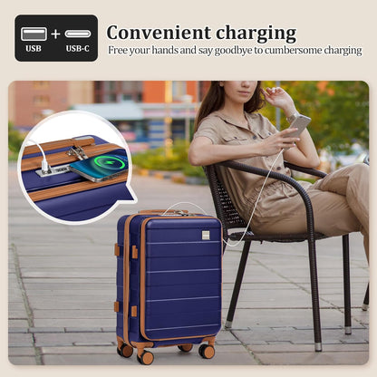 Carry on Luggage 22x14x9 Airline Approved, Hardside 20 Inch Carry-on Suitcases with Spinner Wheels, Lightweight Travel Luggage Sets with TSA Lock