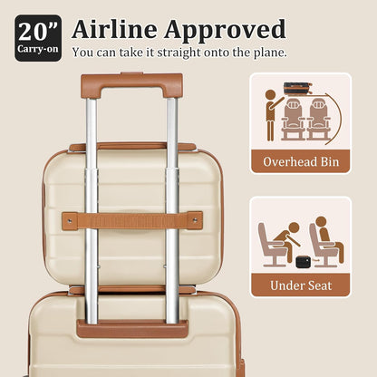 Carry on Luggage 22x14x9 Airline Approved, Hardside 20 Inch Carry-on Suitcases with Spinner Wheels, Lightweight Travel Luggage Sets with TSA Lock