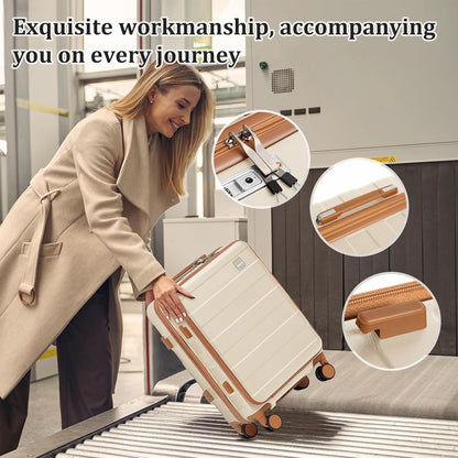 Carry on Luggage 22x14x9 Airline Approved, Hardside 20 Inch Carry-on Suitcases with Spinner Wheels, Lightweight Travel Luggage Sets with TSA Lock