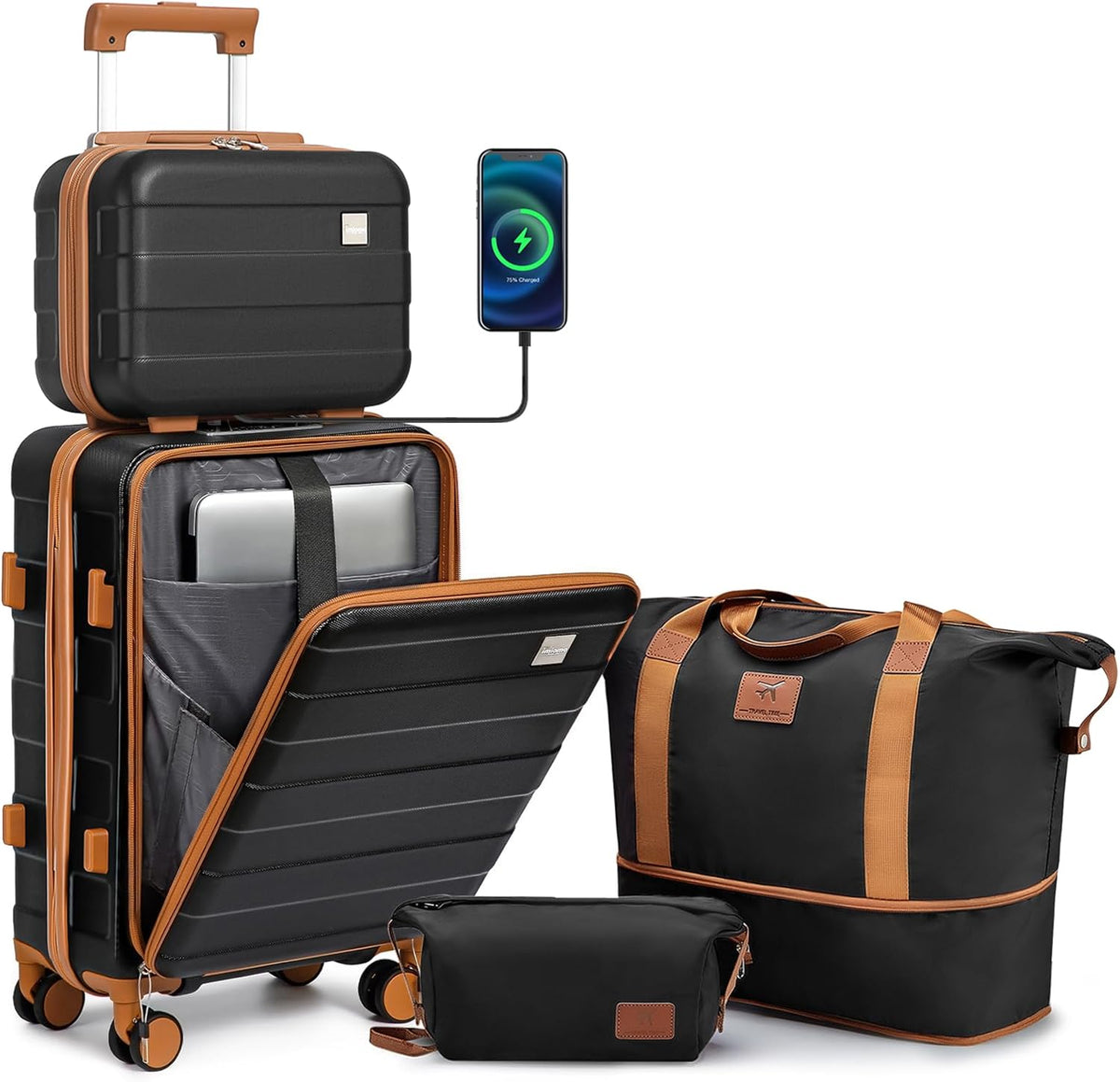 Carry on Luggage 22x14x9 Airline Approved, Hardside 20 Inch Carry-on Suitcases with Spinner Wheels, Lightweight Travel Luggage Sets with TSA Lock