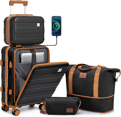 Carry on Luggage 22x14x9 Airline Approved, Hardside 20 Inch Carry-on Suitcases with Spinner Wheels, Lightweight Travel Luggage Sets with TSA Lock