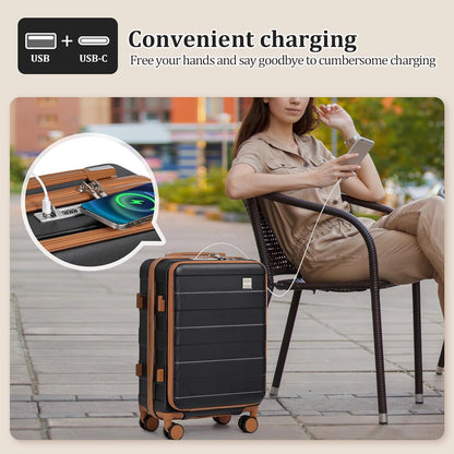 Carry on Luggage 22x14x9 Airline Approved, Hardside 20 Inch Carry-on Suitcases with Spinner Wheels, Lightweight Travel Luggage Sets with TSA Lock