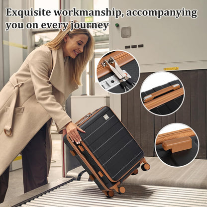 Carry on Luggage 22x14x9 Airline Approved, Hardside 20 Inch Carry-on Suitcases with Spinner Wheels, Lightweight Travel Luggage Sets with TSA Lock