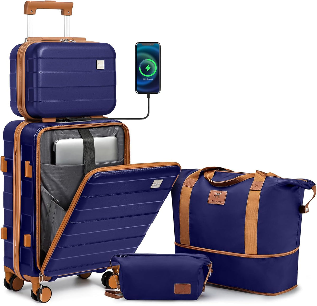Carry on Luggage 22x14x9 Airline Approved, Hardside 20 Inch Carry-on Suitcases with Spinner Wheels, Lightweight Travel Luggage Sets with TSA Lock