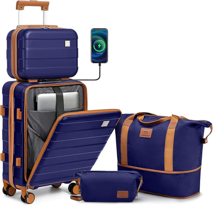 Carry on Luggage 22x14x9 Airline Approved, Hardside 20 Inch Carry-on Suitcases with Spinner Wheels, Lightweight Travel Luggage Sets with TSA Lock