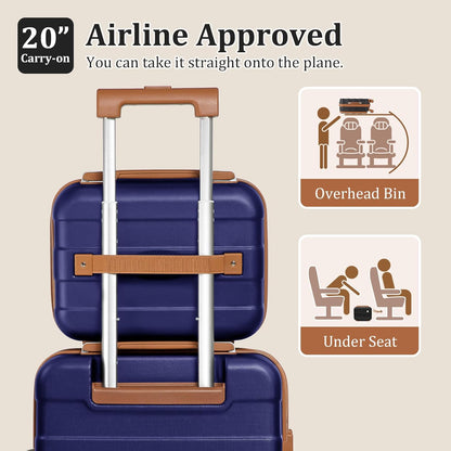 Carry on Luggage 22x14x9 Airline Approved, Hardside 20 Inch Carry-on Suitcases with Spinner Wheels, Lightweight Travel Luggage Sets with TSA Lock