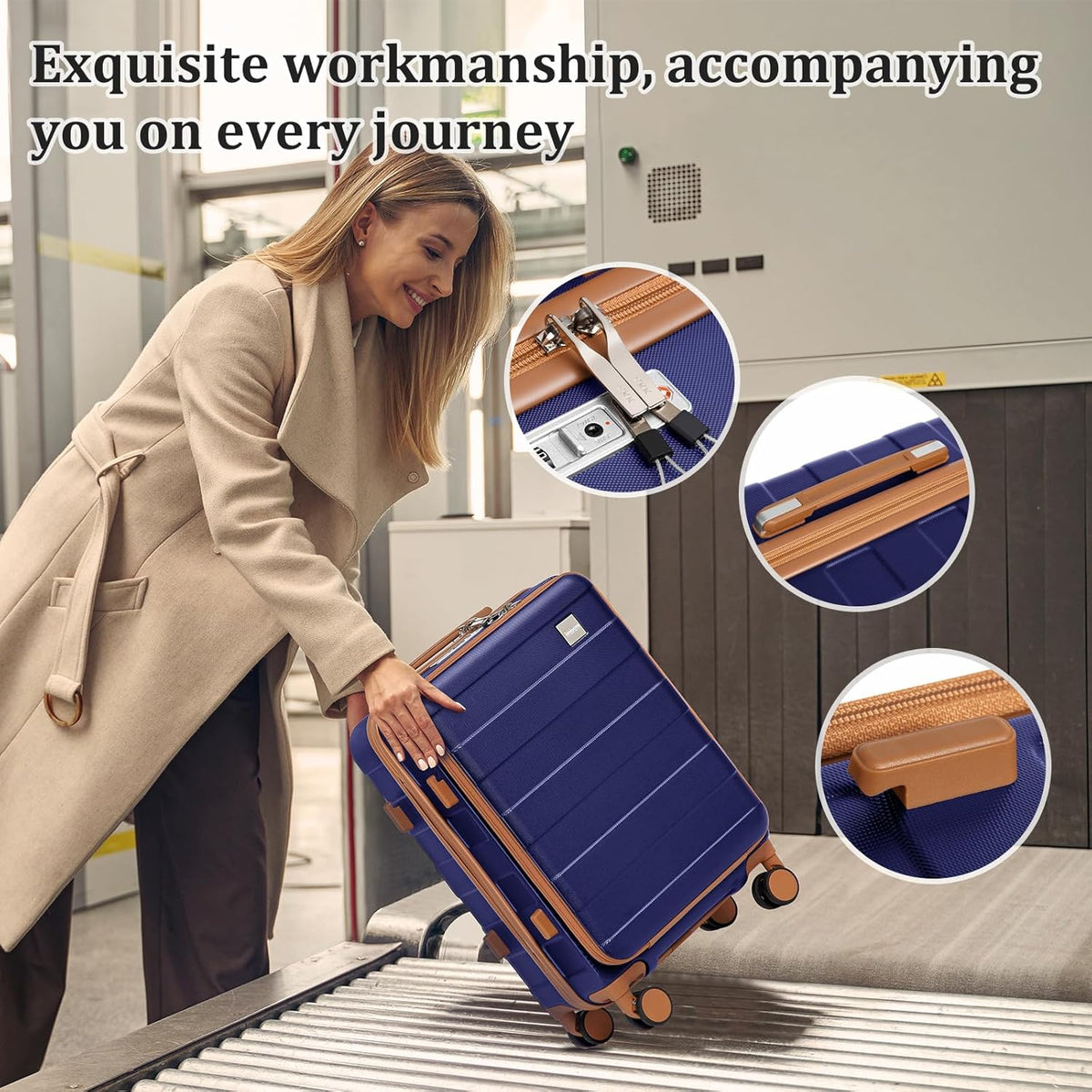 Carry on Luggage 22x14x9 Airline Approved, Hardside 20 Inch Carry-on Suitcases with Spinner Wheels, Lightweight Travel Luggage Sets with TSA Lock