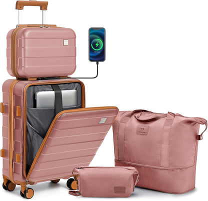 Carry on Luggage 22x14x9 Airline Approved, Hardside 20 Inch Carry-on Suitcases with Spinner Wheels, Lightweight Travel Luggage Sets with TSA Lock