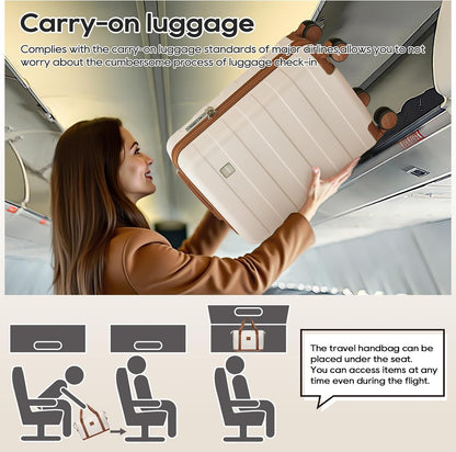 Carry on Luggage 22x14x9 Airline Approved, Hardside 20 Inch Carry-on Suitcases with Spinner Wheels, Lightweight Travel Luggage Sets with TSA Lock