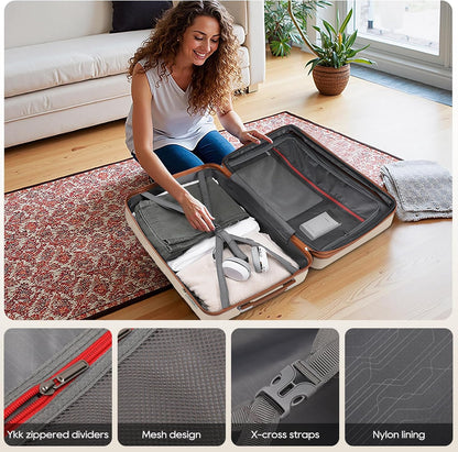 Carry on Luggage 22x14x9 Airline Approved, Hardside 20 Inch Carry-on Suitcases with Spinner Wheels, Lightweight Travel Luggage Sets with TSA Lock
