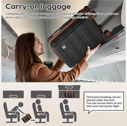 Carry on Luggage 22x14x9 Airline Approved, Hardside 20 Inch Carry-on Suitcases with Spinner Wheels, Lightweight Travel Luggage Sets with TSA Lock
