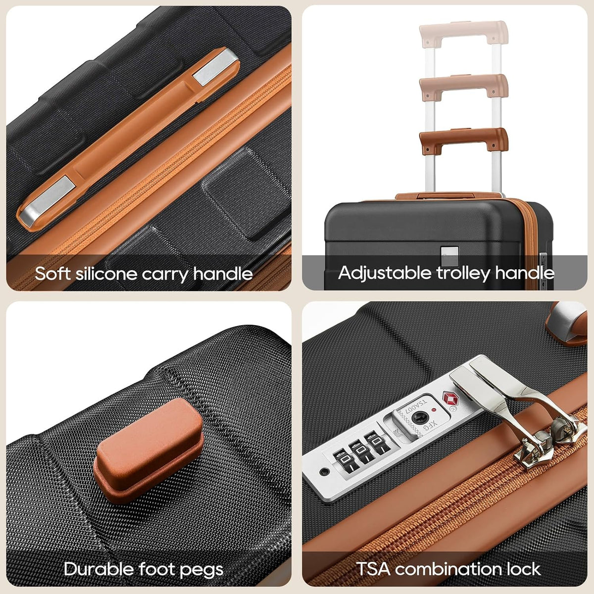 Carry on Luggage 22x14x9 Airline Approved, Hardside 20 Inch Carry-on Suitcases with Spinner Wheels, Lightweight Travel Luggage Sets with TSA Lock