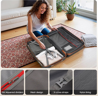 Carry on Luggage 22x14x9 Airline Approved, Hardside 20 Inch Carry-on Suitcases with Spinner Wheels, Lightweight Travel Luggage Sets with TSA Lock