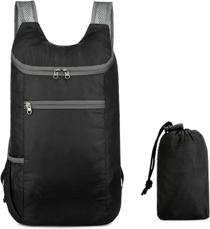 Hiking Daypack Ultralightweight Packable Backpack Splashproof Foldable Pack Travel Daypack for Outdoor Camping Climbing, Dark Grey