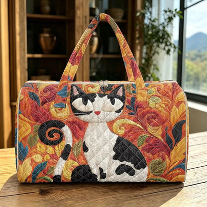 Cactus Quilted Gym Bag For Women, Quilt Large Tote Bag Holds Travel Essentials Clothes Makeup, Padded Top Handles, Lightweight Open Top with Inner Pockets to Store Cosmetics & Small Essentials