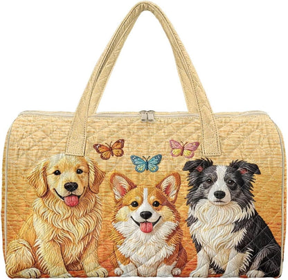 Cactus Quilted Gym Bag For Women, Quilt Large Tote Bag Holds Travel Essentials Clothes Makeup, Padded Top Handles, Lightweight Open Top with Inner Pockets to Store Cosmetics & Small Essentials