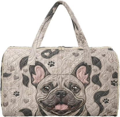 Cactus Quilted Gym Bag For Women, Quilt Large Tote Bag Holds Travel Essentials Clothes Makeup, Padded Top Handles, Lightweight Open Top with Inner Pockets to Store Cosmetics & Small Essentials