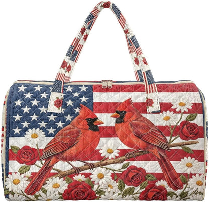 Cactus Quilted Gym Bag For Women, Quilt Large Tote Bag Holds Travel Essentials Clothes Makeup, Padded Top Handles, Lightweight Open Top with Inner Pockets to Store Cosmetics & Small Essentials