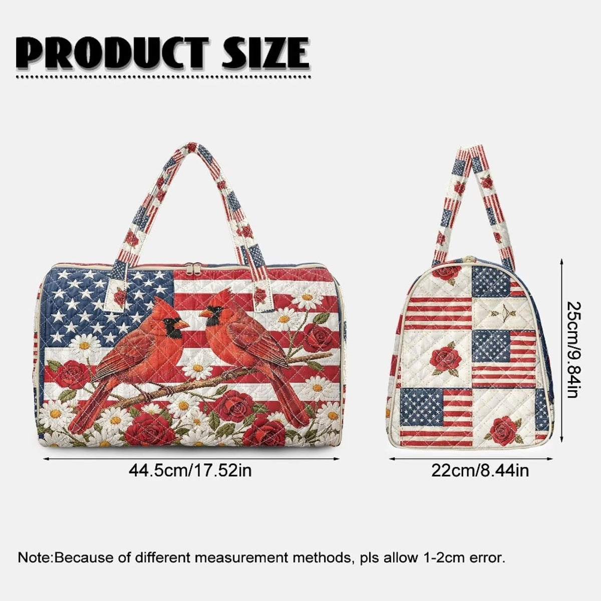 Cactus Quilted Gym Bag For Women, Quilt Large Tote Bag Holds Travel Essentials Clothes Makeup, Padded Top Handles, Lightweight Open Top with Inner Pockets to Store Cosmetics & Small Essentials