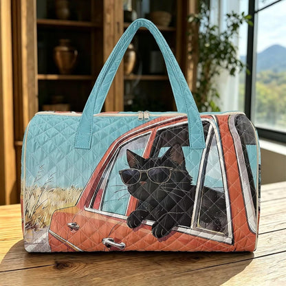Cactus Quilted Gym Bag For Women, Quilt Large Tote Bag Holds Travel Essentials Clothes Makeup, Padded Top Handles, Lightweight Open Top with Inner Pockets to Store Cosmetics & Small Essentials