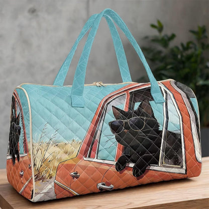 Cactus Quilted Gym Bag For Women, Quilt Large Tote Bag Holds Travel Essentials Clothes Makeup, Padded Top Handles, Lightweight Open Top with Inner Pockets to Store Cosmetics & Small Essentials