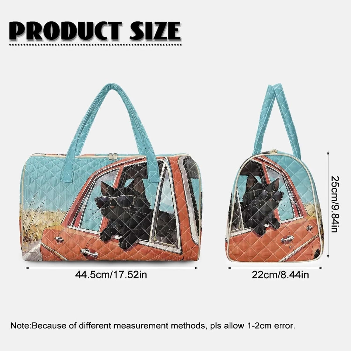 Cactus Quilted Gym Bag For Women, Quilt Large Tote Bag Holds Travel Essentials Clothes Makeup, Padded Top Handles, Lightweight Open Top with Inner Pockets to Store Cosmetics & Small Essentials