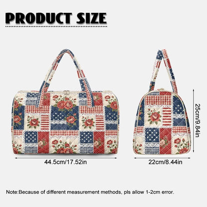 Cactus Quilted Gym Bag For Women, Quilt Large Tote Bag Holds Travel Essentials Clothes Makeup, Padded Top Handles, Lightweight Open Top with Inner Pockets to Store Cosmetics & Small Essentials