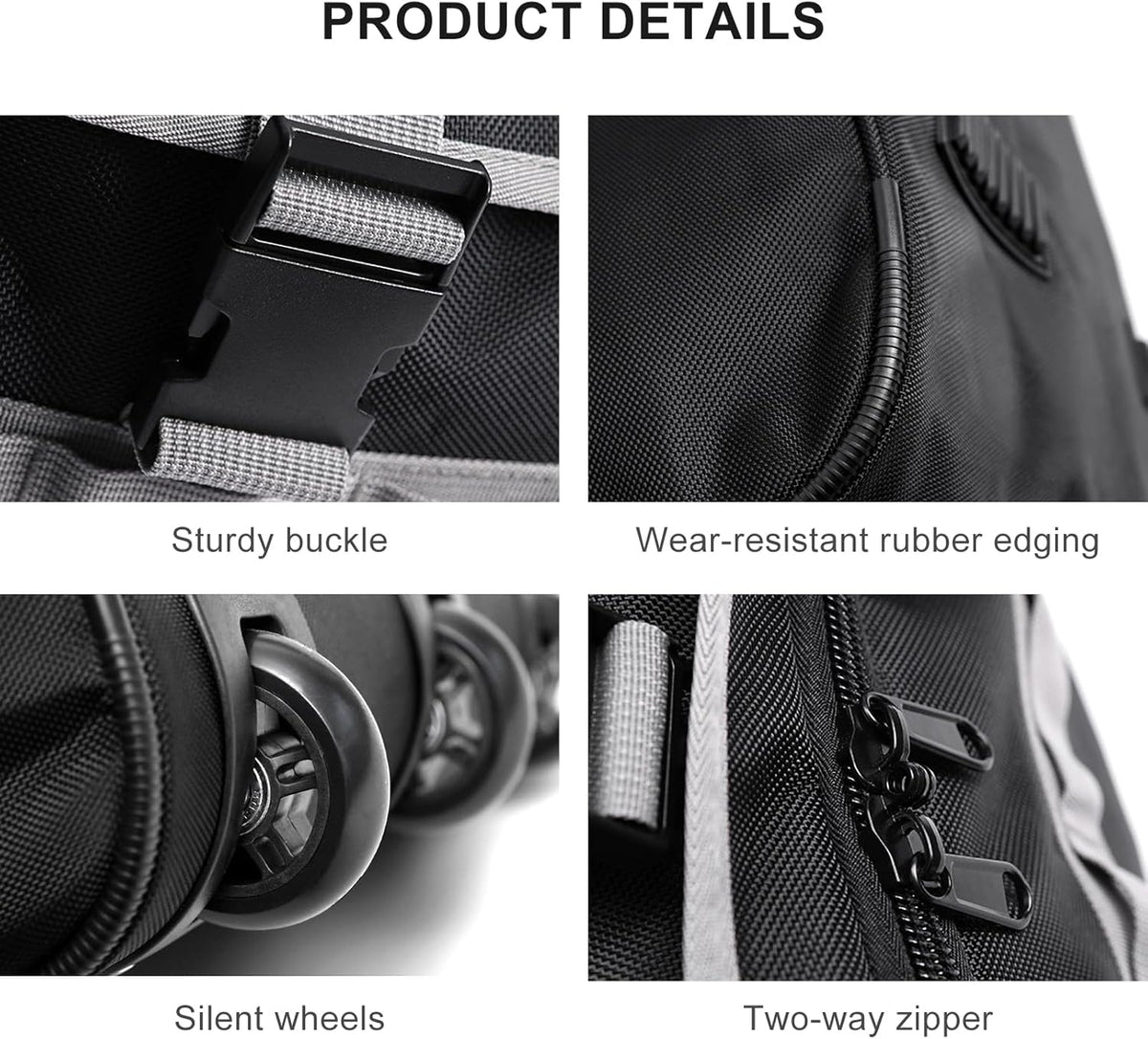 Foldable Duffel Bag with 3 Wheels.85L Rolling Duffle Bag Luggage Suitcase Outdoor Sports Carry On Garment Bags for Travel Camp (Grey)