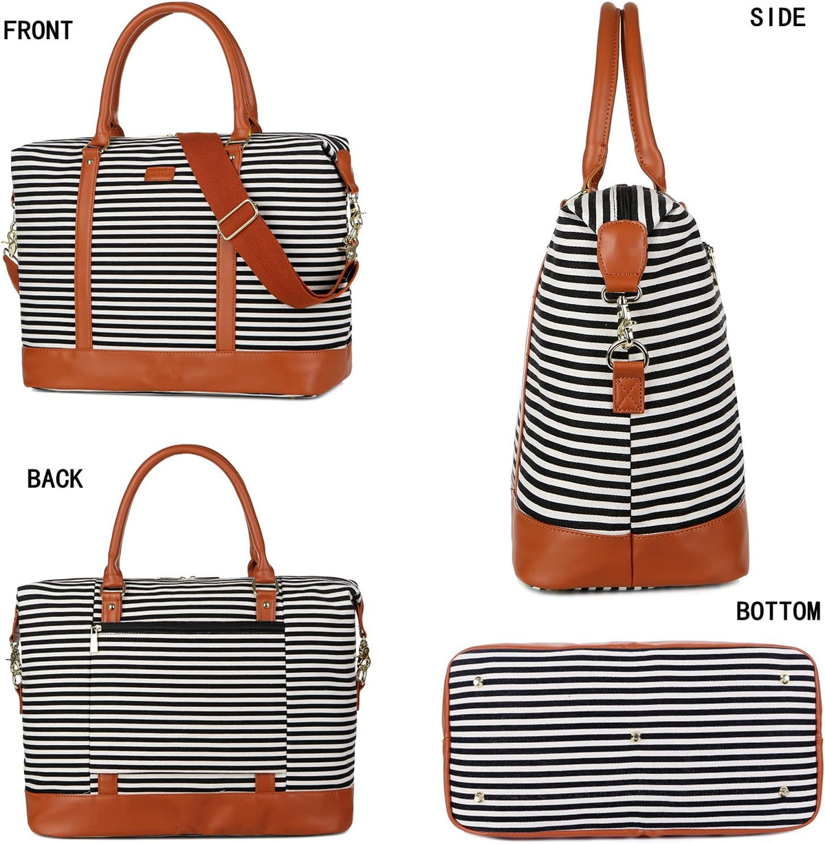 HB-28 Ladies Women Canvas Travel Weekender Bag Overnight Carry-on Duffel Tote Bag