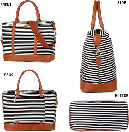 HB-28 Ladies Women Canvas Travel Weekender Bag Overnight Carry-on Duffel Tote Bag