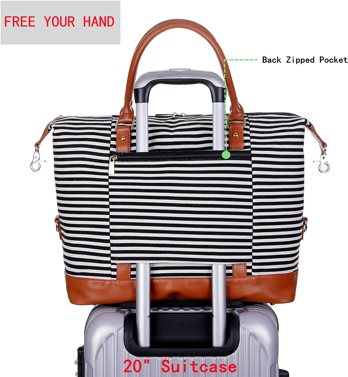 HB-28 Ladies Women Canvas Travel Weekender Bag Overnight Carry-on Duffel Tote Bag
