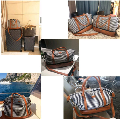 HB-28 Ladies Women Canvas Travel Weekender Bag Overnight Carry-on Duffel Tote Bag