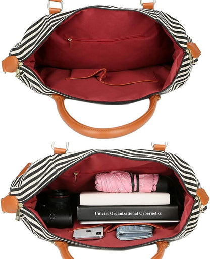 HB-28 Ladies Women Canvas Travel Weekender Bag Overnight Carry-on Duffel Tote Bag