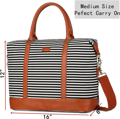 HB-28 Ladies Women Canvas Travel Weekender Bag Overnight Carry-on Duffel Tote Bag