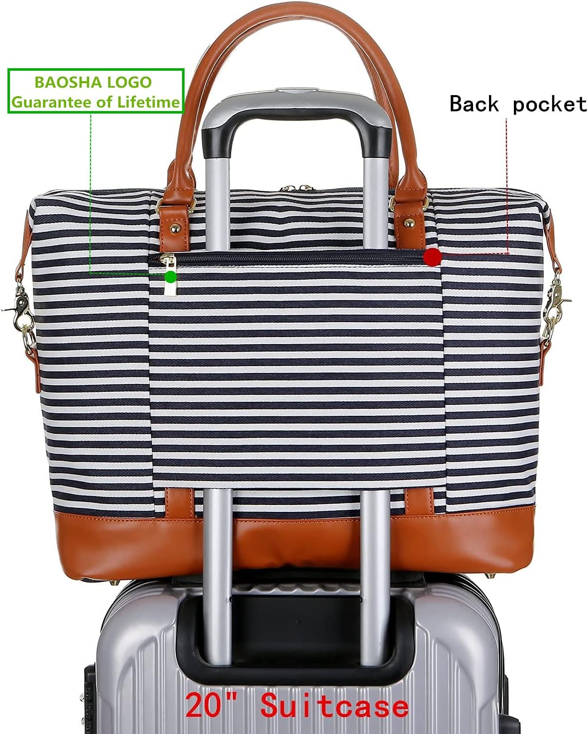 HB-28 Ladies Women Canvas Travel Weekender Bag Overnight Carry-on Duffel Tote Bag
