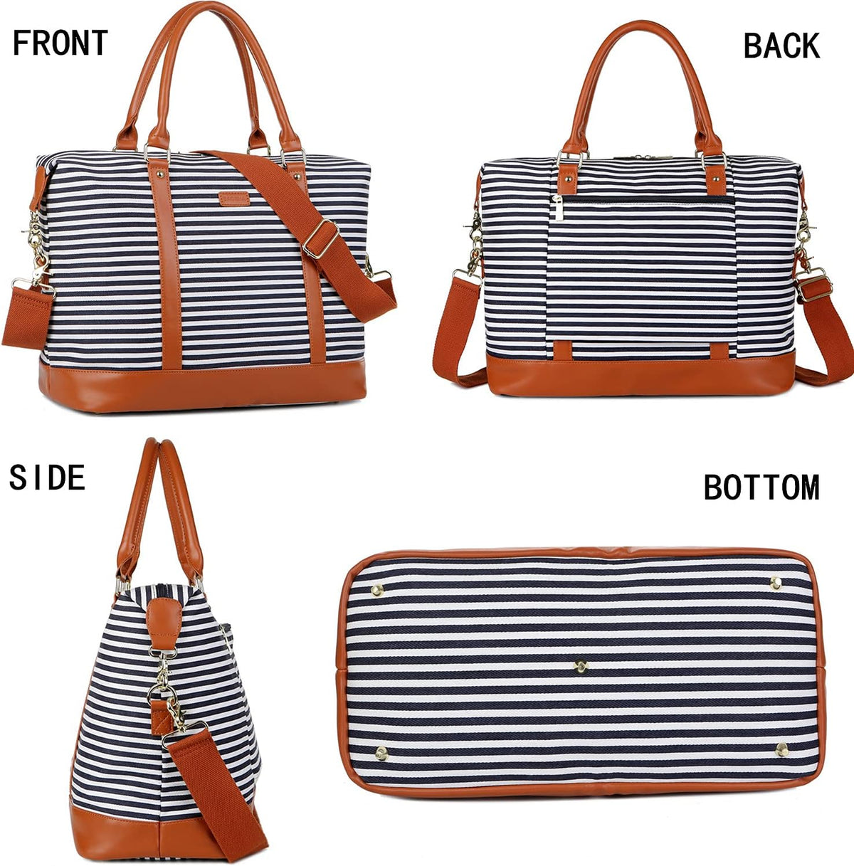 HB-28 Ladies Women Canvas Travel Weekender Bag Overnight Carry-on Duffel Tote Bag