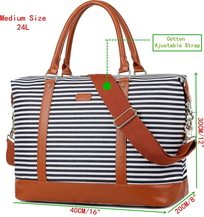 HB-28 Ladies Women Canvas Travel Weekender Bag Overnight Carry-on Duffel Tote Bag