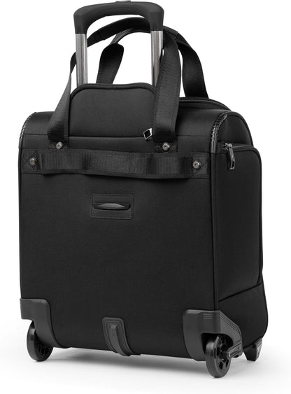 Crew Classic Lightweight Softside Luggage, Rolling Underseat Carry on Bag, 14" Laptop or Tablet Sleeve, Men and Women, 17-Inch, Patriot Blue