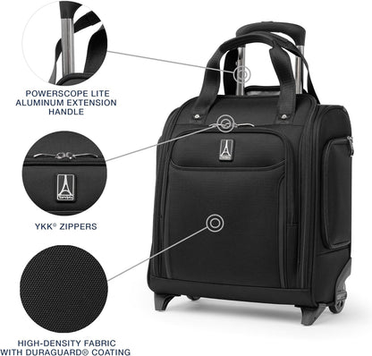 Crew Classic Lightweight Softside Luggage, Rolling Underseat Carry on Bag, 14" Laptop or Tablet Sleeve, Men and Women, 17-Inch, Patriot Blue