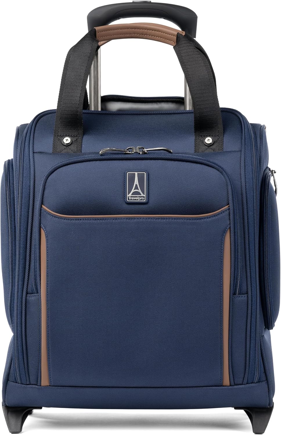 Crew Classic Lightweight Softside Luggage, Rolling Underseat Carry on Bag, 14" Laptop or Tablet Sleeve, Men and Women, 17-Inch, Patriot Blue