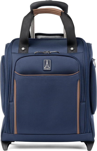 Crew Classic Lightweight Softside Luggage, Rolling Underseat Carry on Bag, 14" Laptop or Tablet Sleeve, Men and Women, 17-Inch, Patriot Blue