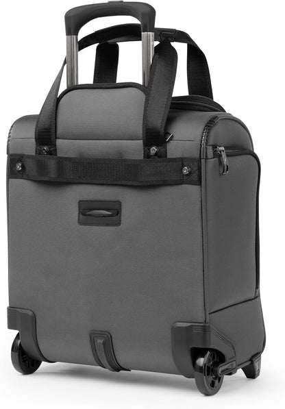 Crew Classic Lightweight Softside Luggage, Rolling Underseat Carry on Bag, 14" Laptop or Tablet Sleeve, Men and Women, 17-Inch, Patriot Blue