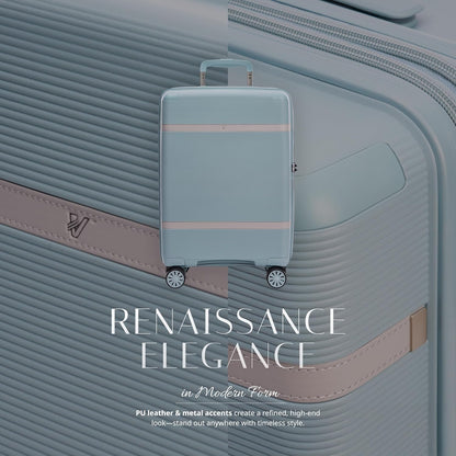 Florence Hardside Carry-On Luggage with Spinner Wheels, Lightweight Expandable Suitcase with TSA Lock, Artist-Inspired Stylish Travel Luggage for Women, 20-Inch, Aqua Mist