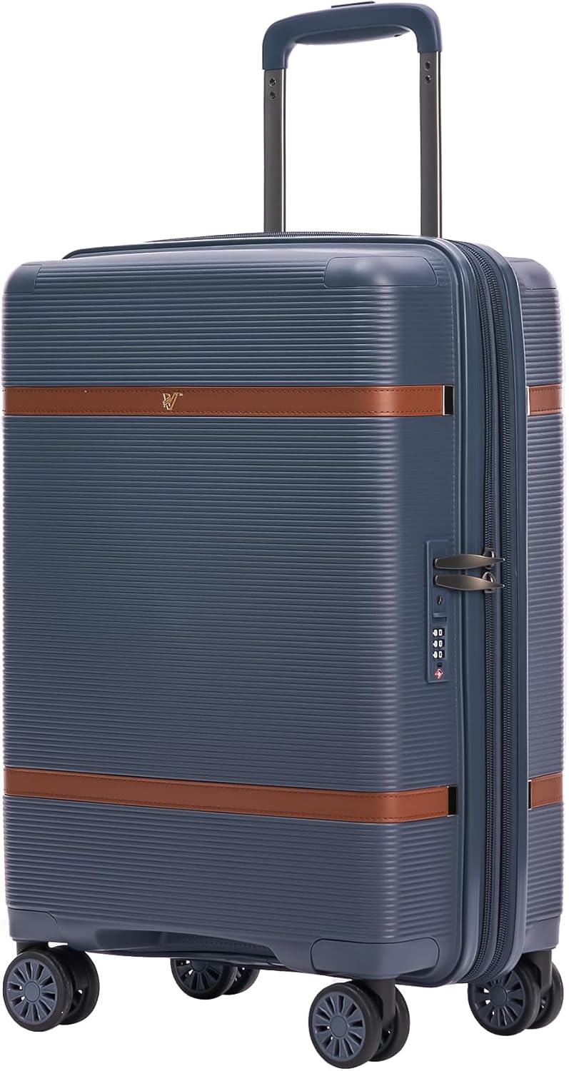 Florence Hardside Carry-On Luggage with Spinner Wheels, Lightweight Expandable Suitcase with TSA Lock, Artist-Inspired Stylish Travel Luggage for Women, 20-Inch, Aqua Mist
