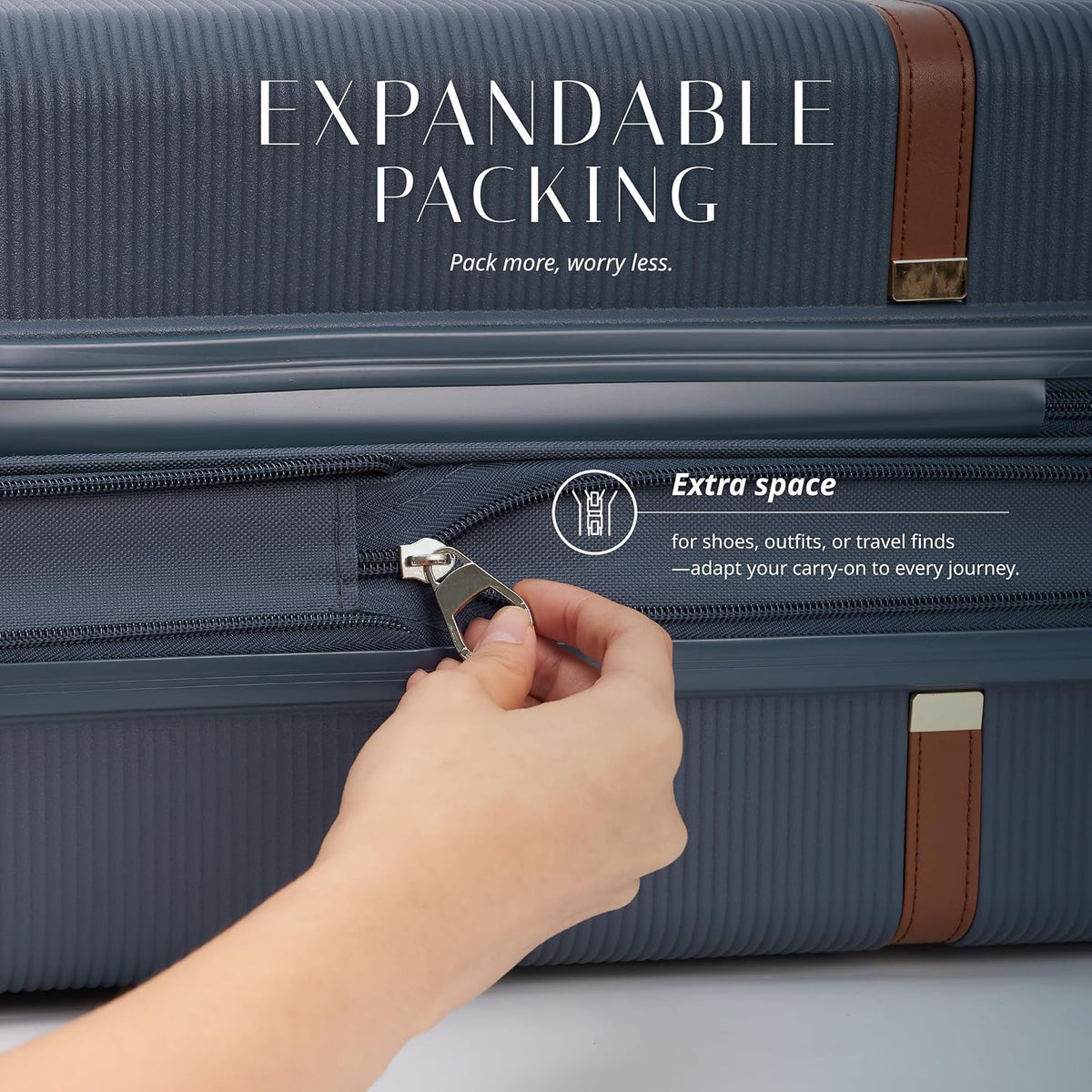 Florence Hardside Carry-On Luggage with Spinner Wheels, Lightweight Expandable Suitcase with TSA Lock, Artist-Inspired Stylish Travel Luggage for Women, 20-Inch, Aqua Mist