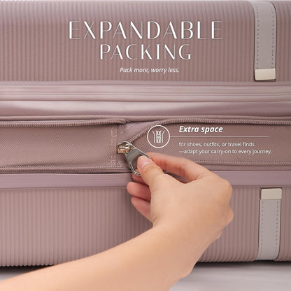 Florence Hardside Carry-On Luggage with Spinner Wheels, Lightweight Expandable Suitcase with TSA Lock, Artist-Inspired Stylish Travel Luggage for Women, 20-Inch, Aqua Mist